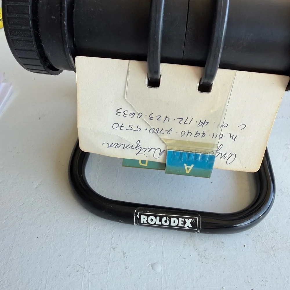 Vintage Rolodex Business Card Holders Open Rotary Card File With Cards